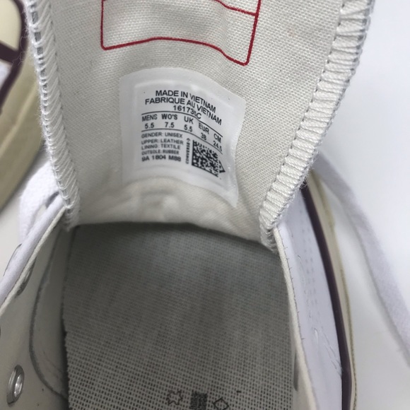 Converse Chuck 70 OX Leather White Dark Burgundy W - Picture 8 of 8